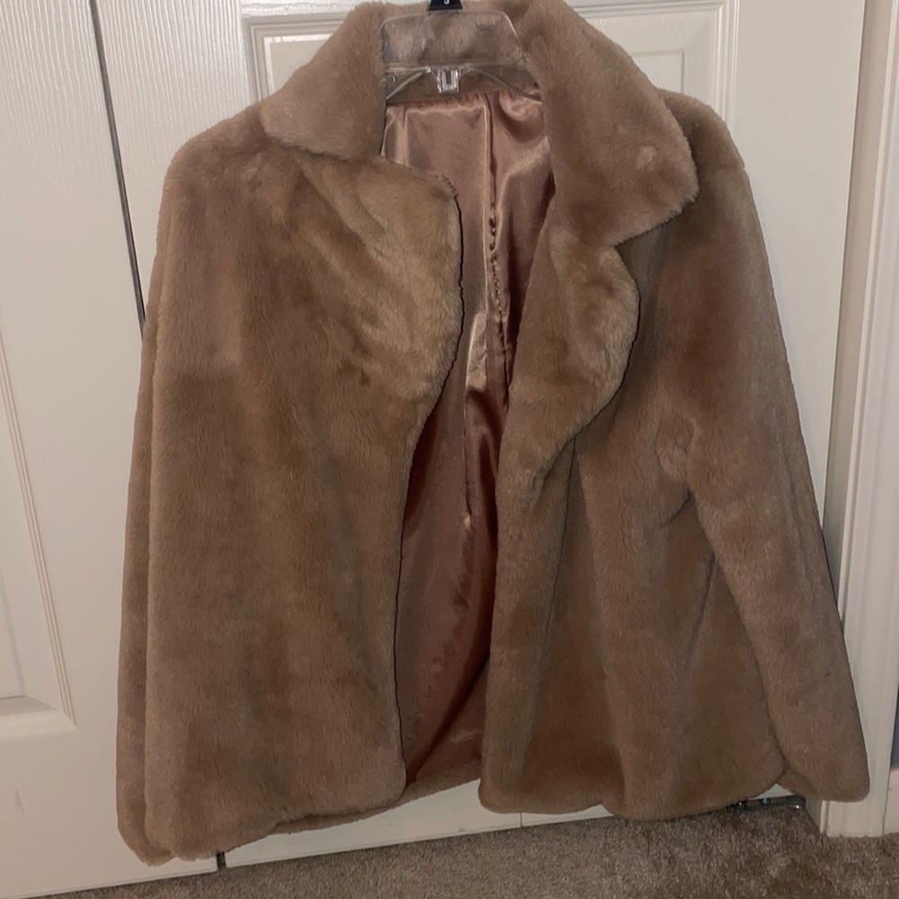 SHEIN Brown Fur Coat